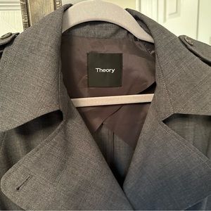 Women’s THEORY trench coat gray, EUC